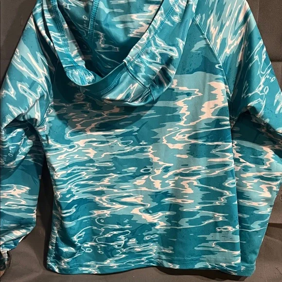 Columbia Aqua and White Patterned Hoodie - Picture 4 of 4